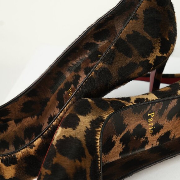 Christian Louboutin Pony Kitty Kate 85 Leopard Print Pumps,Brown, EU 36.5/US 6.5 - Picture 10 of 13